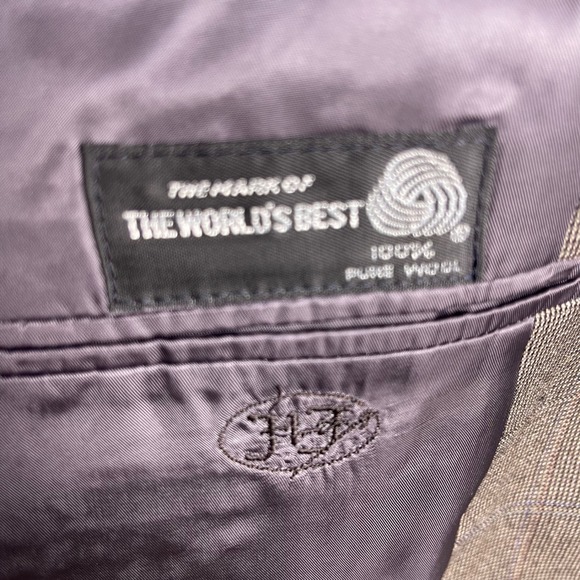 Oak Hall Mens‎ 44R Blazer Jacket 100% Wool Plaid Lined Suit Coat Professional - Picture 6 of 12